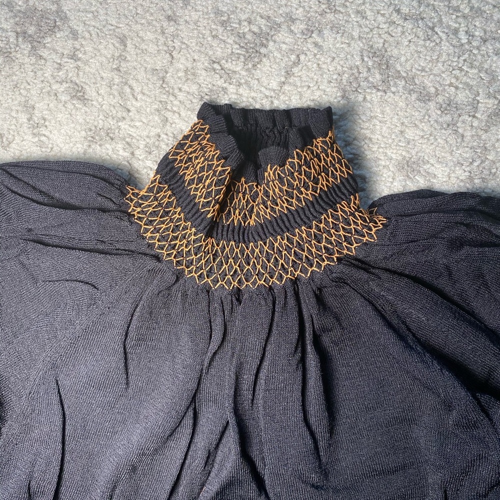 ZARA Black & Gold solid Spandex Dress  Sz M - Picture 3 of 9